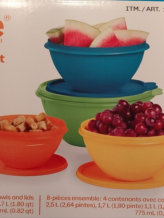Tupperware Other - Brand New Tupperware Wonderlier Multi-Use 4-Bowl Set - Red and White